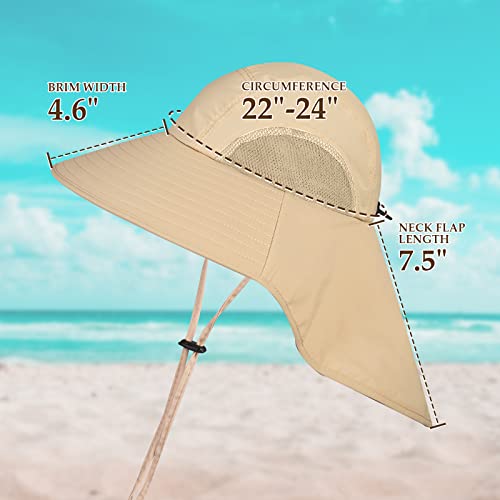 Outdoor Sun Hat with Neck Flap Wide Brim Fishing Hat G479520