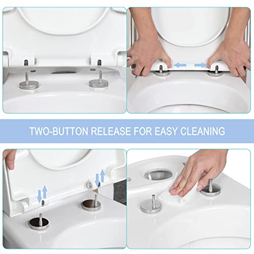 Square White Quick Release Toilet Seat A87383