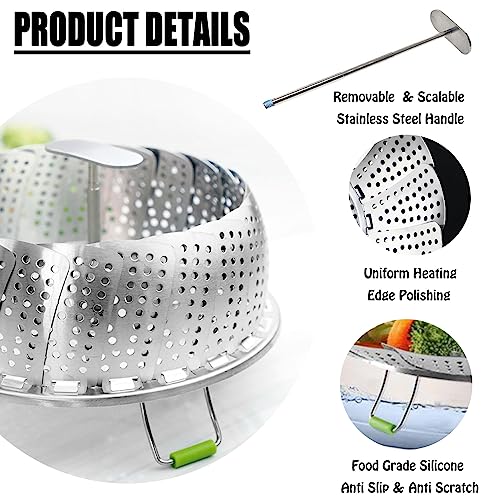 Expandable Steel Vegetable Steamer Basket (5.5"-9") L201