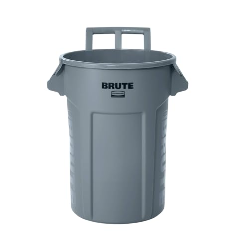 32 Gal Gray Vented Wheeled Trash Container W600348
