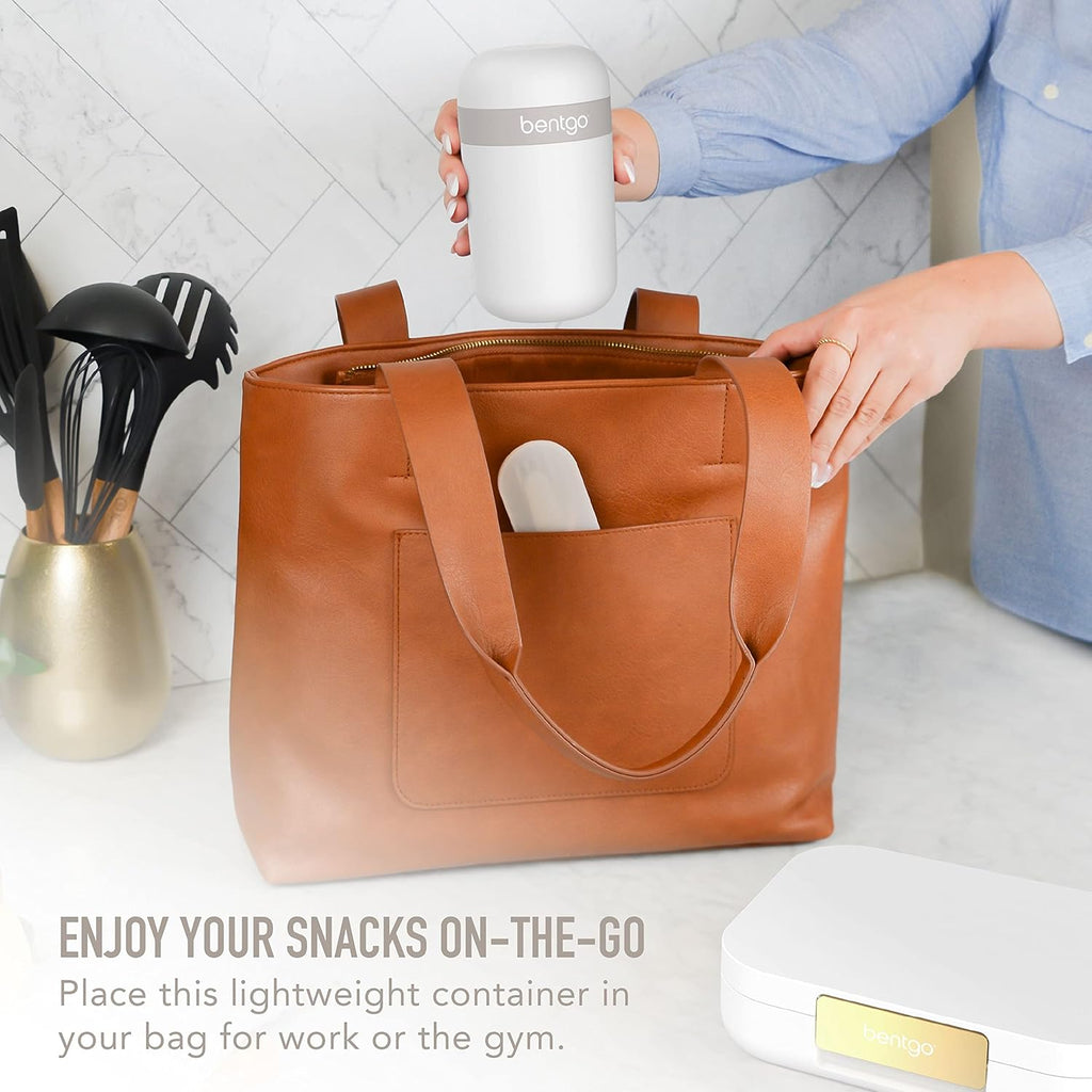 White Lunch Box Set With Reusable Snack Cup F556
