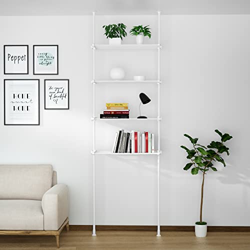 White 4 Tier Metal Over The Toilet Storage Shelf U7663