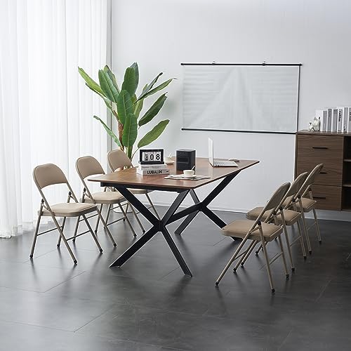 4 Pack White Folding Chairs with Padded Seats and Steel Frame V458656