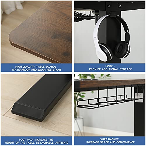 48 x 24 Inches Height Adjustable Electric Standing Desk with 4 Memory Presets V465