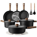 16pcs Non Stick Black Pots and Pans Cookware Set K70636