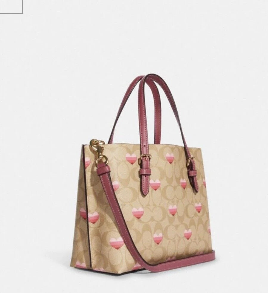 Heart Stripe Print Crossbody Tote K679