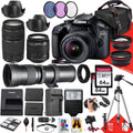 DSLR Camera with 18-55mm, 75-300mm, 420-800mm Lens + 128 GB Memory (Renewed) A3470