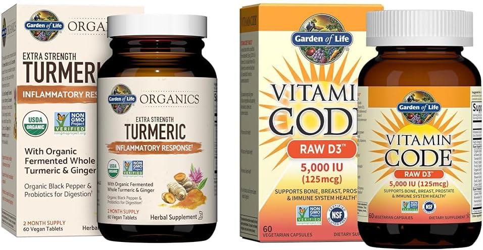 60 Tablets & 60 Capsules Turmeric Vitamin D3 Supplements P775