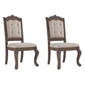 Antique Upholstered Dining Chair, Set of 2, Brown W488822