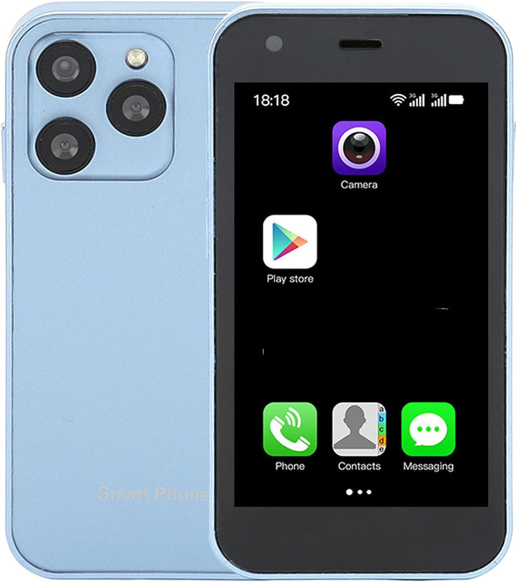 Mini 3G Smartphone, 3.0 Inch, HD Camera, Quad Core, Dual Sim, WiFi, 2GB 16GB, Blue H23533