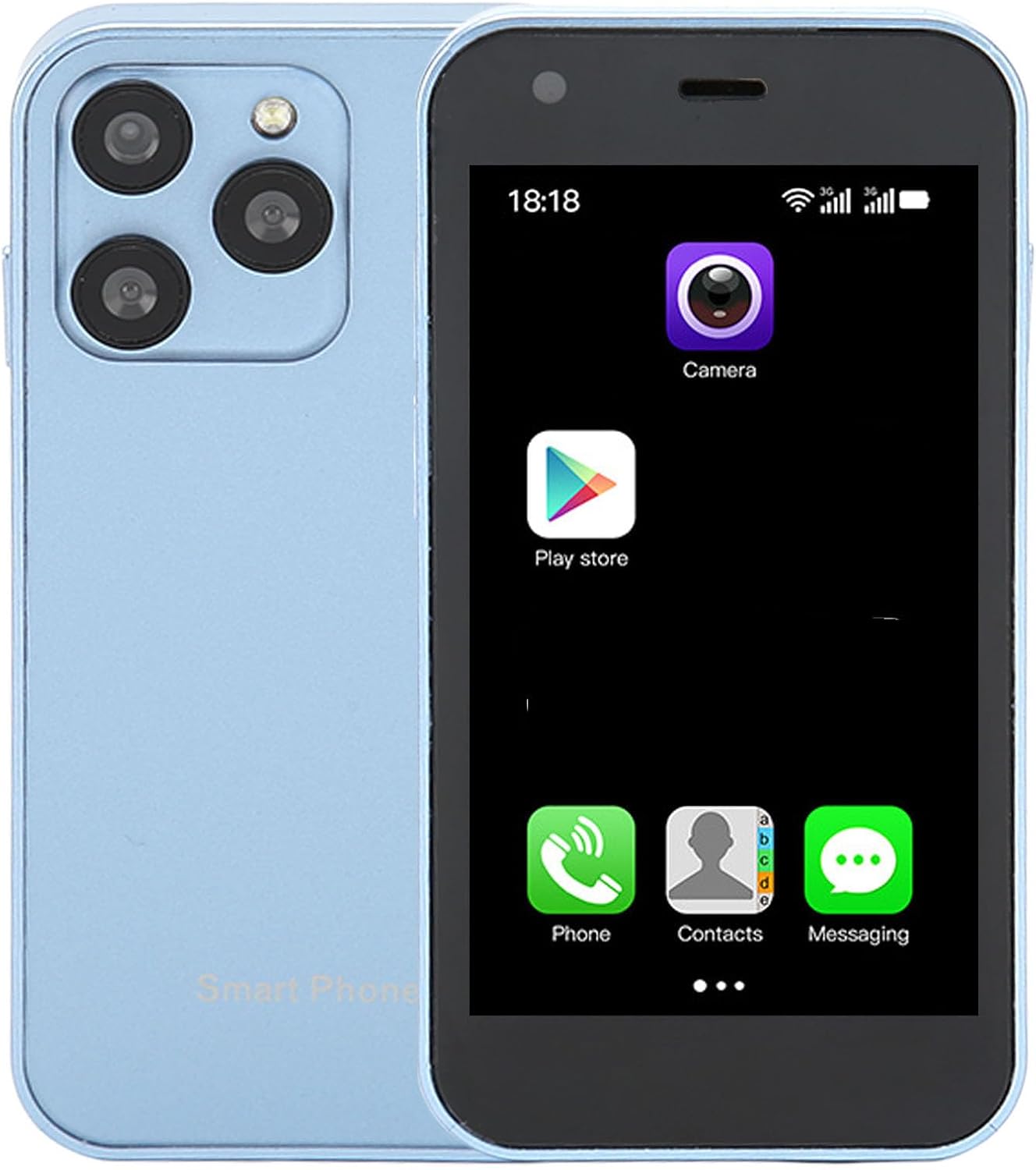 Mini 3G Smartphone, 3.0 Inch, HD Camera, Quad Core, Dual Sim, WiFi, 2GB 16GB, Blue H23533