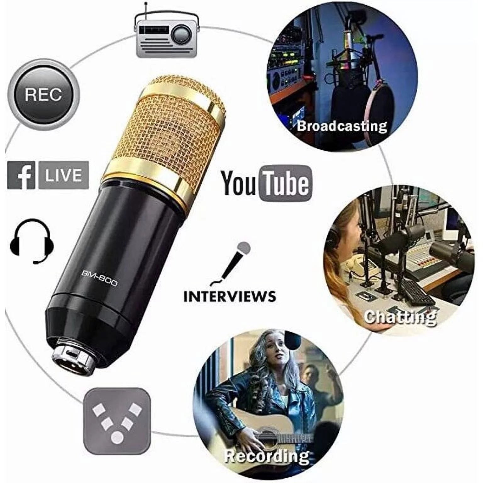 Condenser Microphone Bundle with Voice Changer L6060