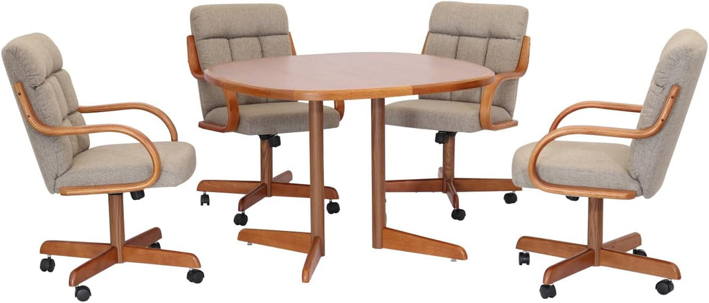 5-Piece 42x42 Laminate Dining Set with Caster Chairs A36862