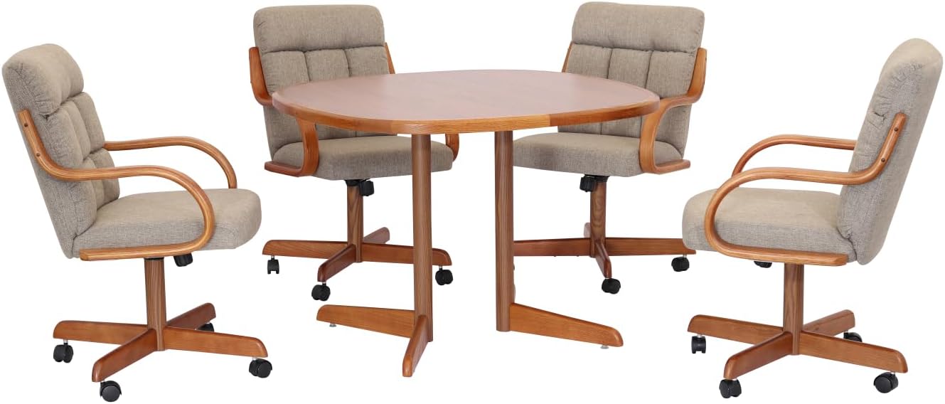 5-Piece 42x42 Laminate Dining Set with Caster Chairs A36862