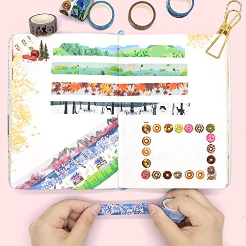 60 Rolls Washi Tape Set, Decorative Adhesive Masking Tape, Each Roll 5.4yd Total 328yd M1396