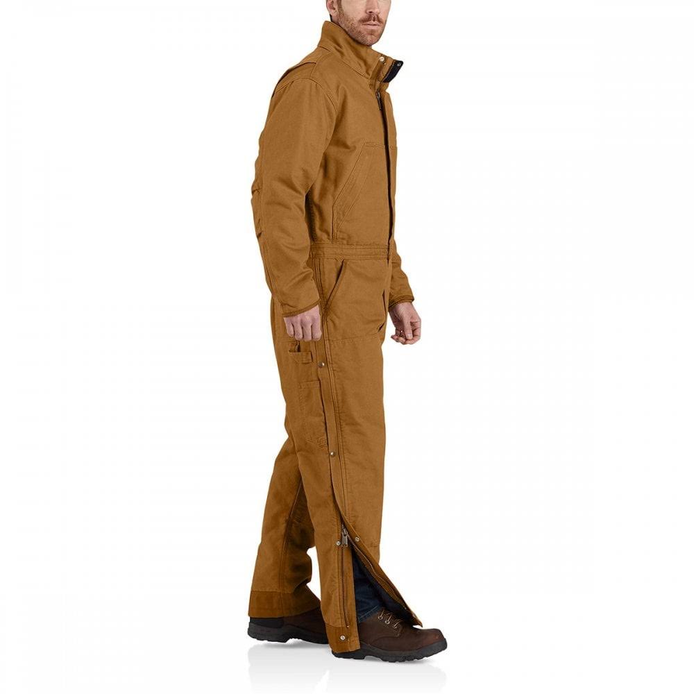 Brown Loose Fit Washed Duck Insulated Coverall J417933