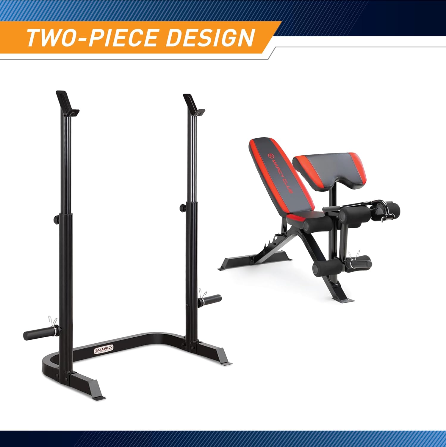 Adjustable Olympic Weight Bench with Leg Developer and Squat Rack N354291