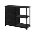 Rustic Brown Fabric 4 Drawer Dresser with 2 Shelves B52795
