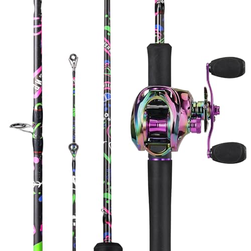 IM7 Graphite Baitcasting Spinning Fishing Rod and Reel Combo D559