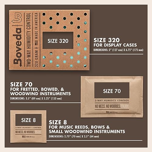 Large Starter Kit (3) 49% RH Standard Boveda for Guitars & Other Large Wooden Instruments Z395