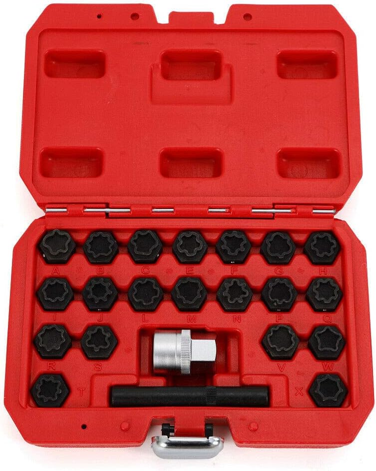 22Pc Wheel Locking Key Anti-Theft Lug Nut Removal Set M6143