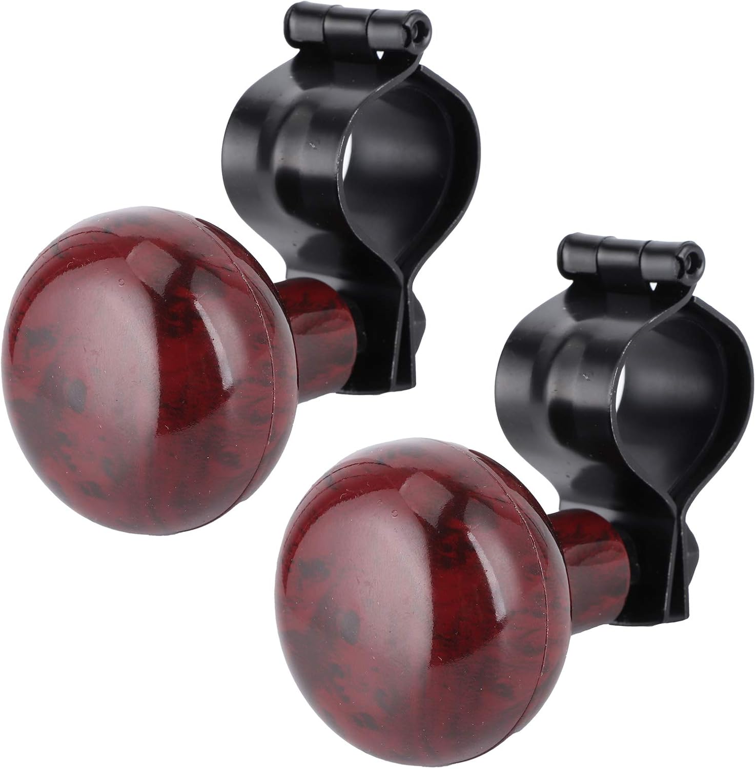 Mahogany Woodgrain Steering Wheel Spinner Knob 2Pcs C494447