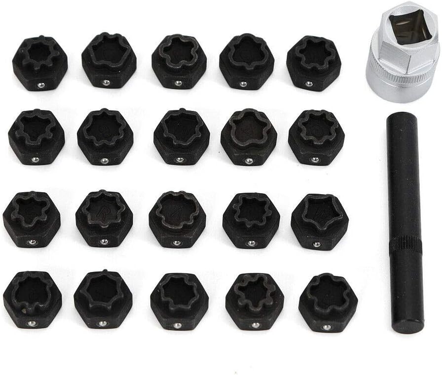 22Pc Wheel Locking Key Anti-Theft Lug Nut Removal Set M6143