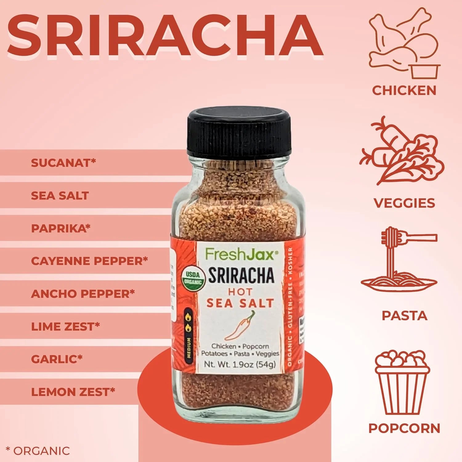 Pack of 5 Organic Hot & Spicy Seasoning Set D1295