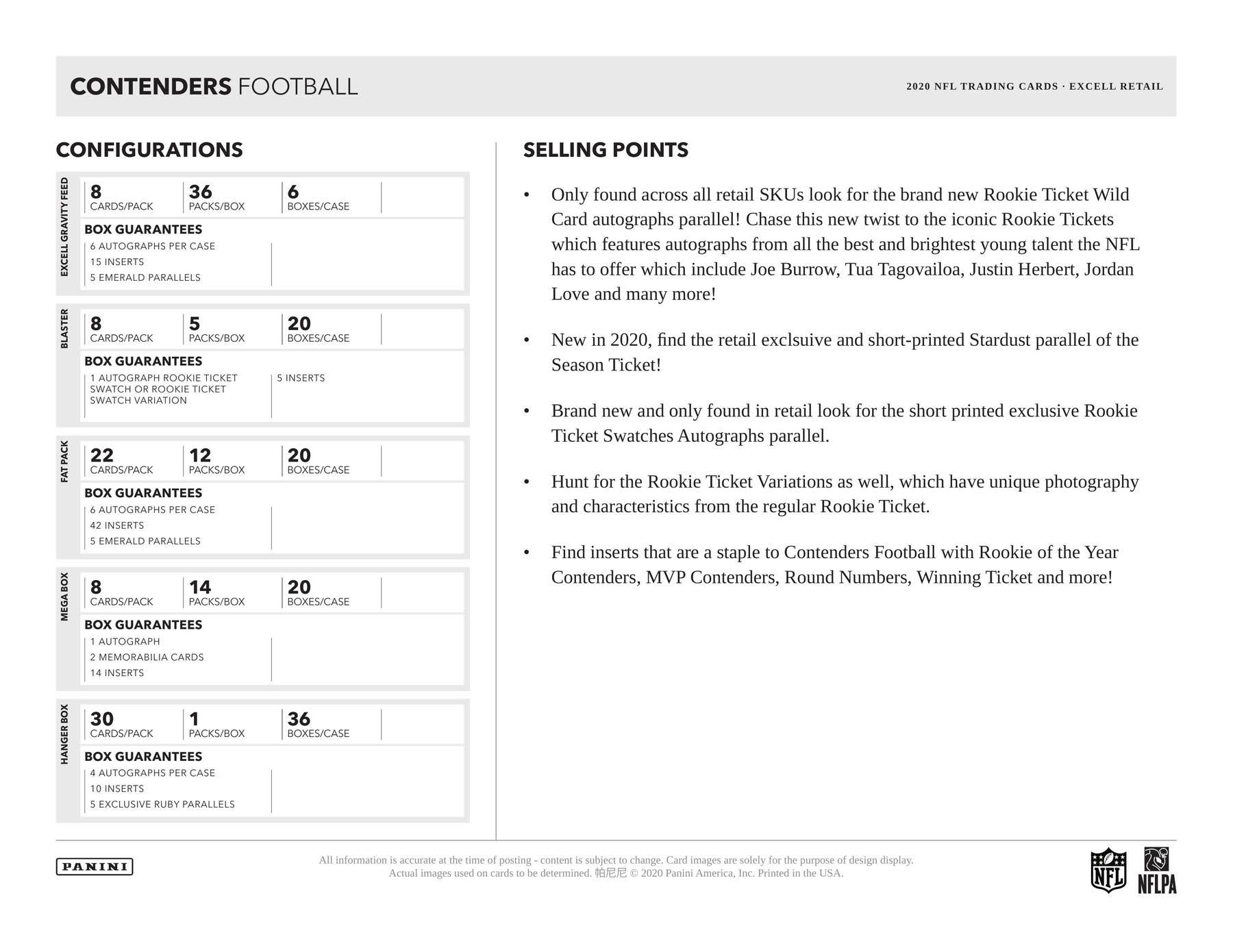 2020 Panini Contenders Football Mega Box D9122