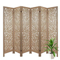 Light Brown 6 Panel Folding Wood Room Divider S6668
