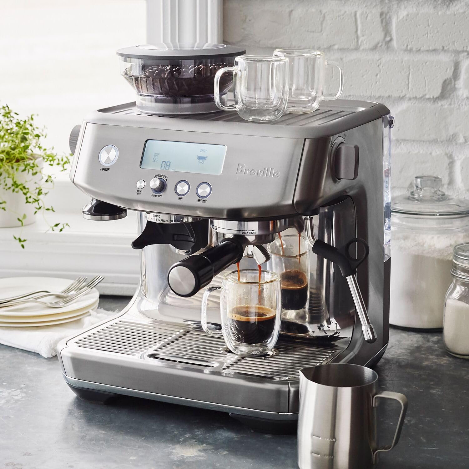 Black Stainless Espresso Machine Y664404