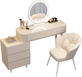 Makeup Vanity Table with Lighted Mirror, 3 Lighting Modes Adjustable, Large Capacity Dressing Table L5902