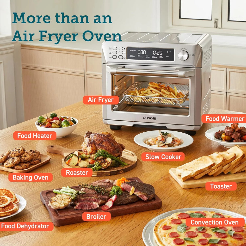 Silver 30L Air Fryer Toaster Oven Combo Convection Rotisserie Dehydrator K109205