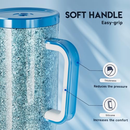 40oz Insulated Stainless Steel Tumbler with Handle and Straw D301