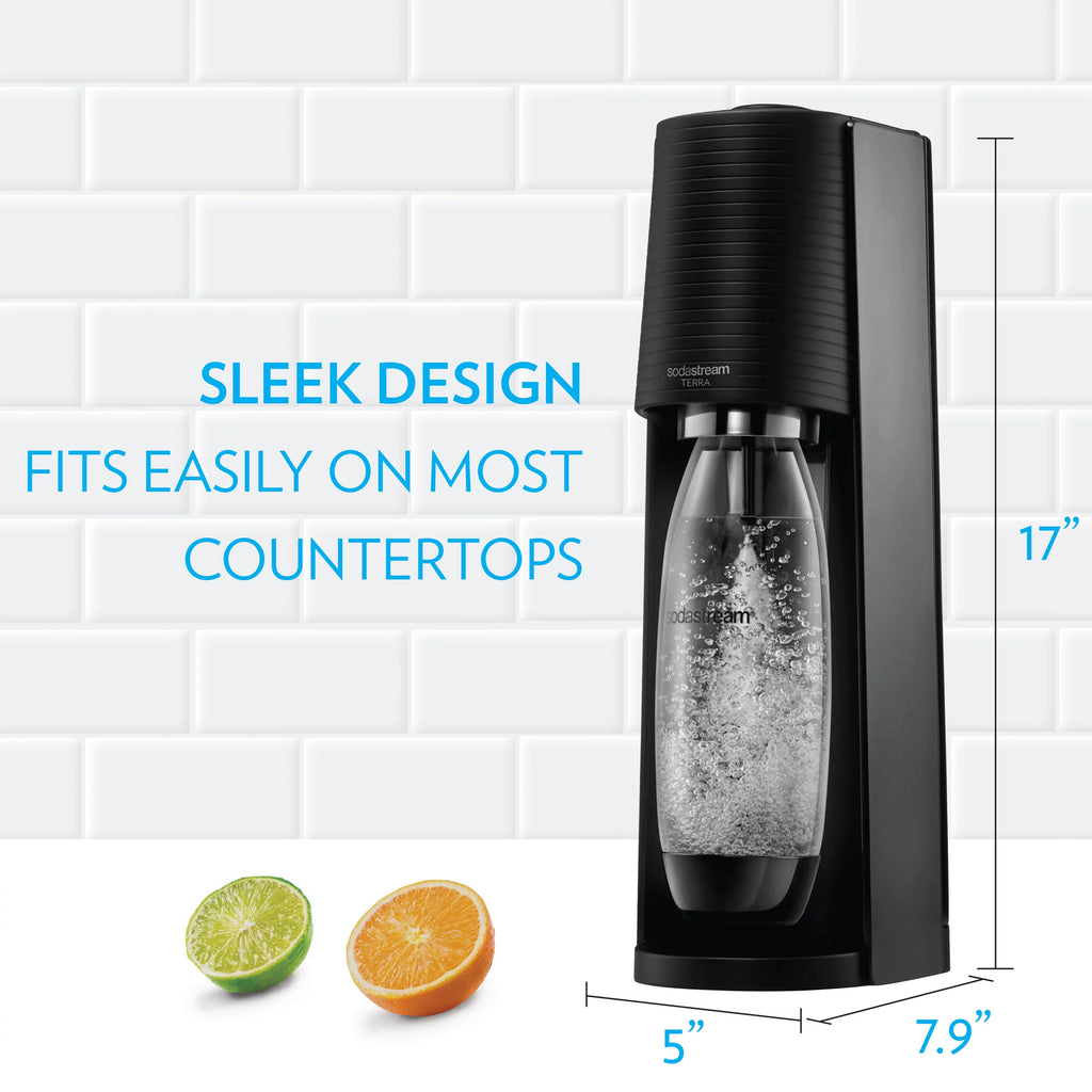 Sparkling Water Maker Bundle with CO2, 2 Bottles and 2 bubly Drops Flavoring F3188