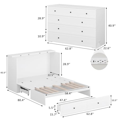 Queen Murphy Bed with Storage X6444