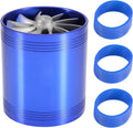 Twin Fan Turbine Car Air Intake Turbocharger Super Gas Fuel Saver Turbo (Blue) G7421