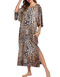 Women's Short Sleeve Maxi Lounge Dress with Pockets J2847