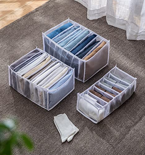7 Grids Washable White Large Clothes Drawer Organizer D21259
