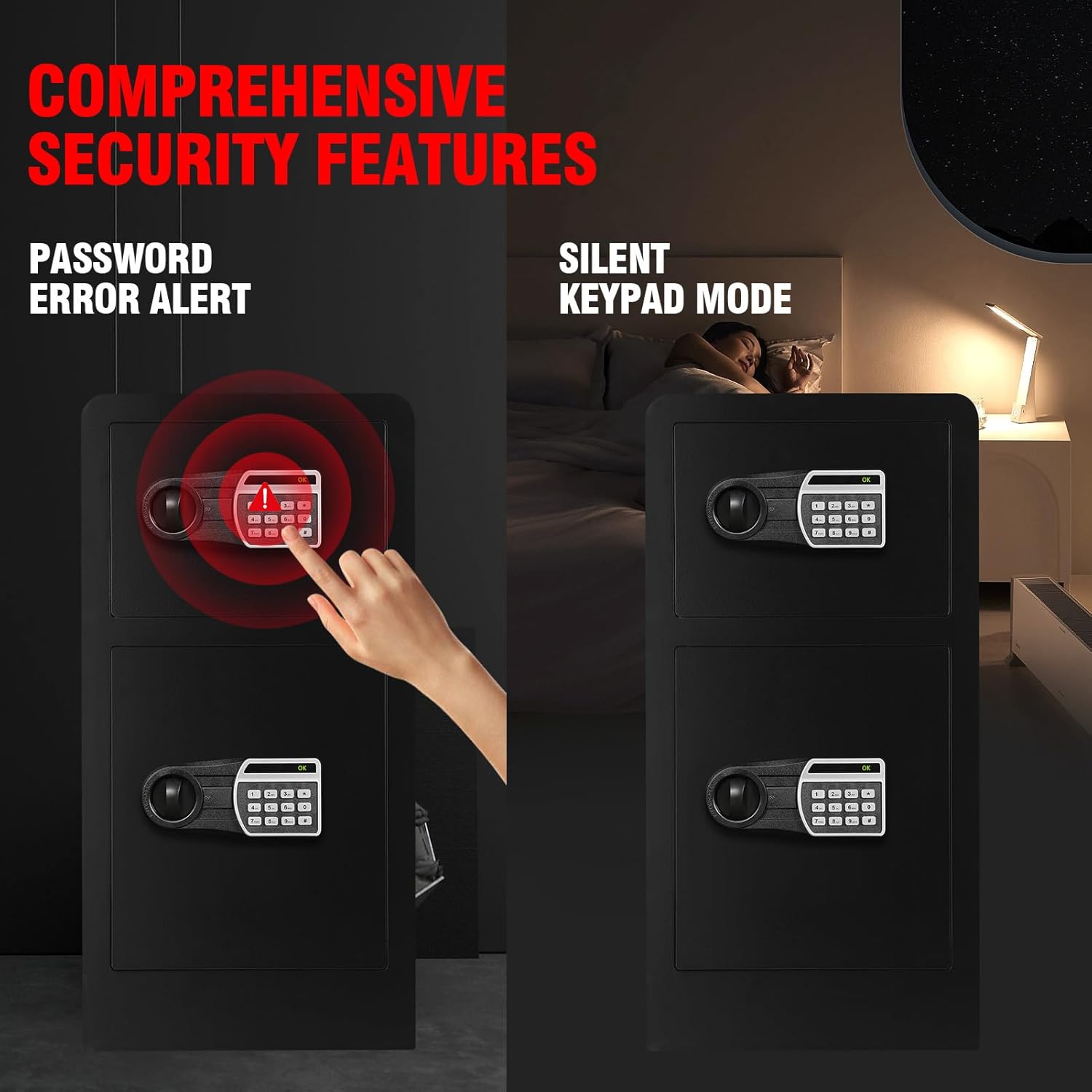 6.1 CU FT Fireproof Waterproof Home Safe Box with Digital Keypad and Key Lock Y4833