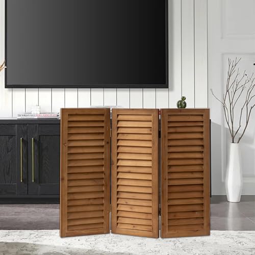 White 3 Panel Wood Folding Room Divider H9239