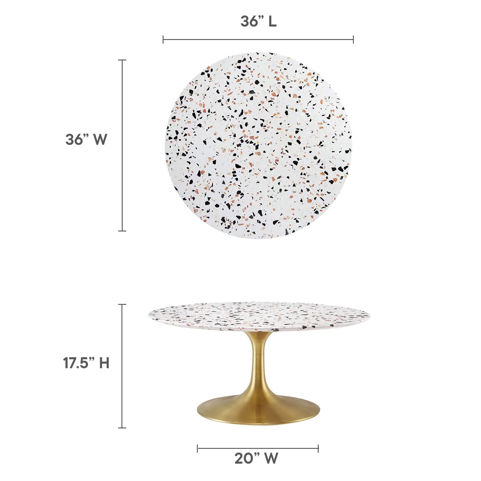 36" Round Terrazzo Coffee Table R7917