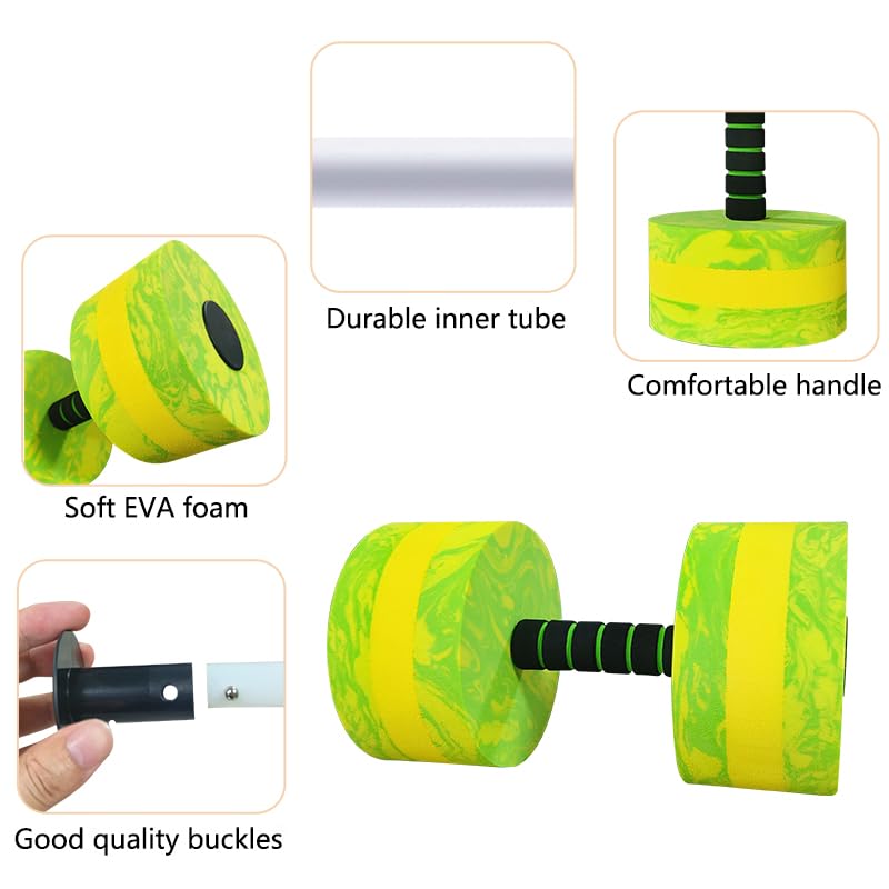 Aquatic Exercise Dumbbell Set of 2 High-Density EVA-Foam Water Weights H530481
