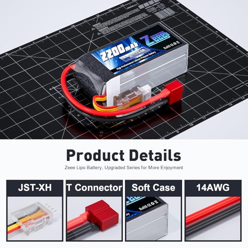 3S Lipo Battery 2200mAh 11.1V 50C Shorty Pack with T Connector (2 Pack) D5791