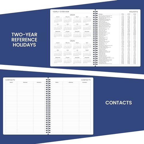 Academic Planner 2024-2025 Weekly and Monthly, 8" x 10", Black, Twin-Wire Binding Z464