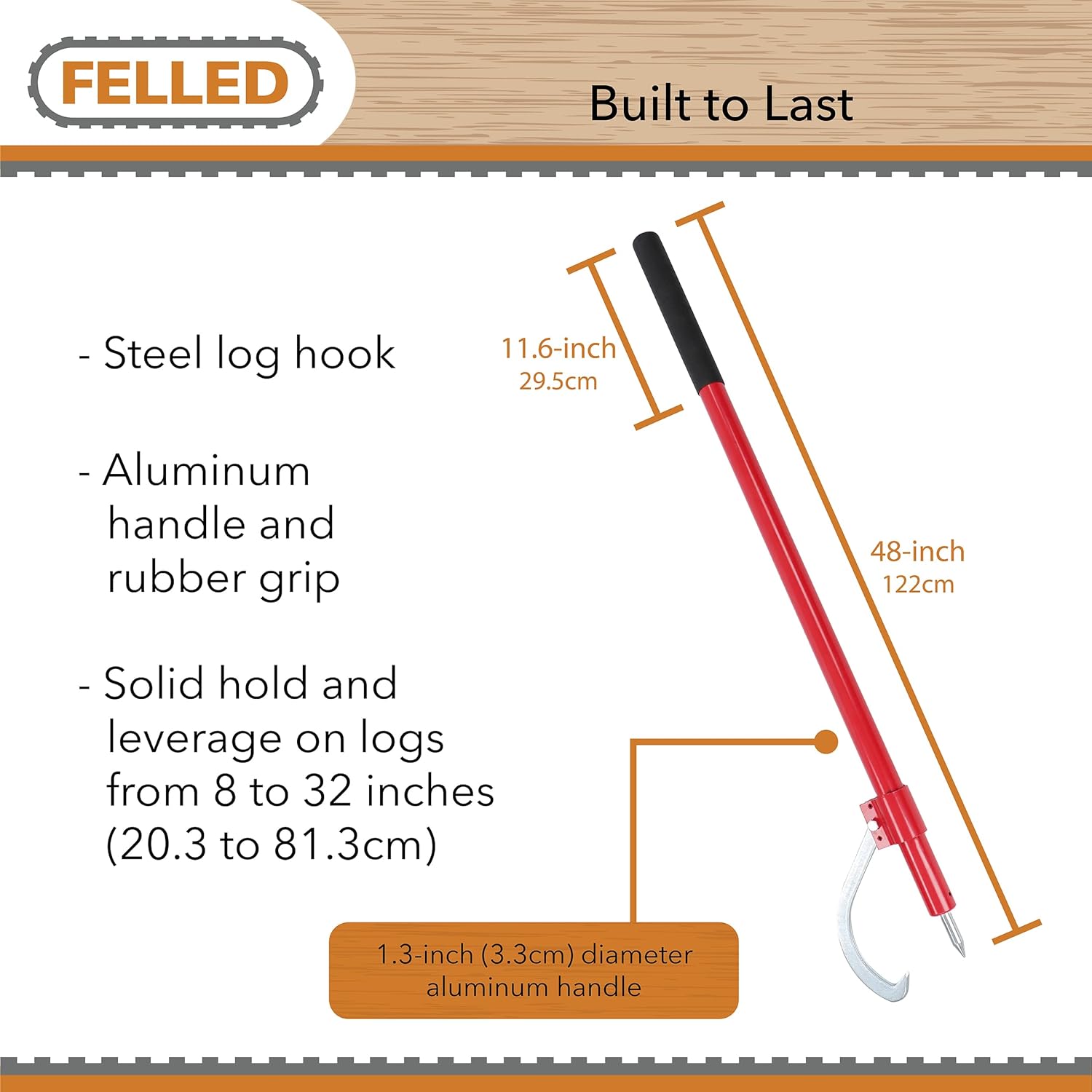 48in Log Roller with Aluminum Handle G237