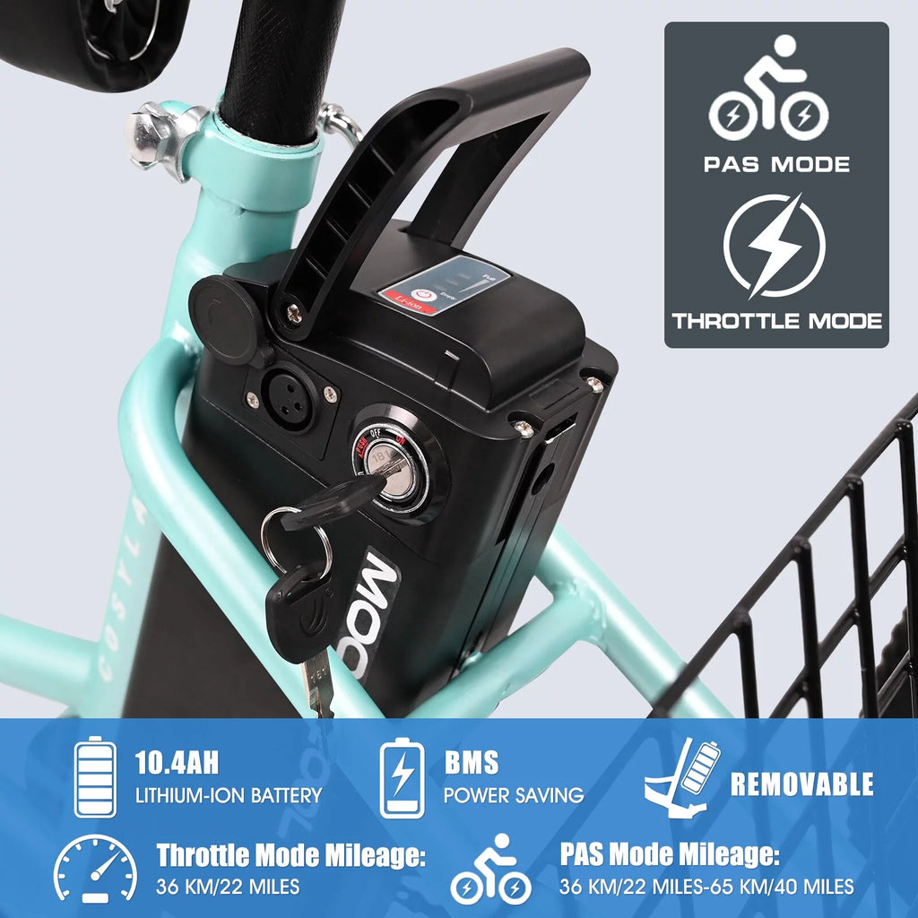 3 Wheel Electric Tricycle with Removable Lithium Battery B2604