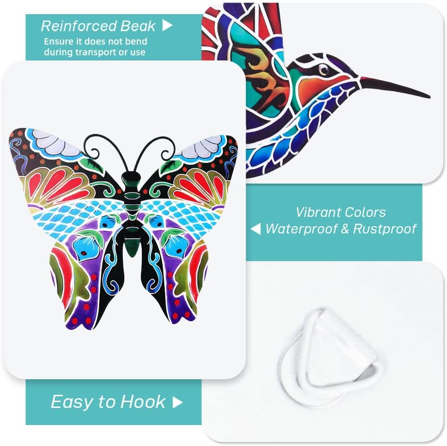 Metal Hummingbird and Butterfly Wall Decor L4774