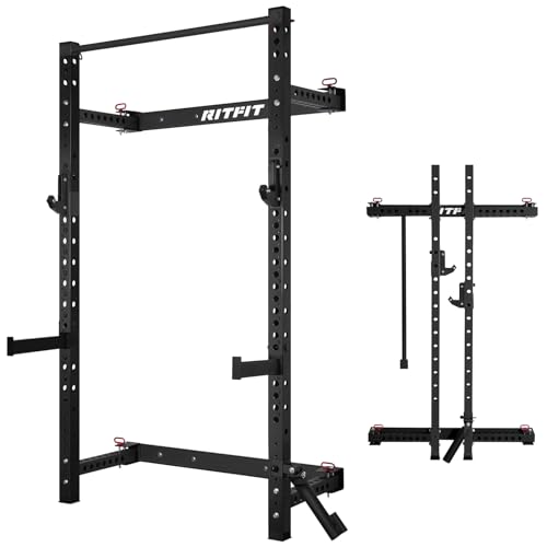 2.36'' x 2.36'' Wall Mounted Folding Squat Rack M237
