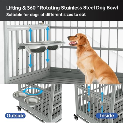 54 Inch Heavy Duty Dog Crate with Wheels M706